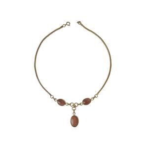 1960s AMCO 1/20 12k GF Goldstone Cabs Victorian Inspired Choker Festoon Necklace